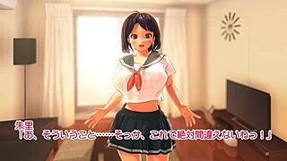 Giant tits JK Akari misenters apartment gets punished creampie fuck summer evening
