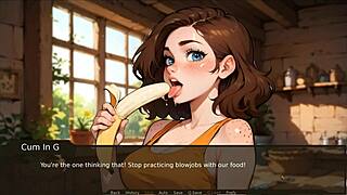 caught step sis banana blowjob on ranch farmer kink hentai game ep 6! 🍌😏