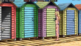 Jenny Helps Exhibitionist Cum on Tits After Flashing Hentai Game