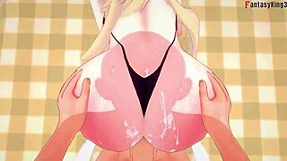 wanna see implacable's chubby tits bounce while she fucks hard in azur lane?