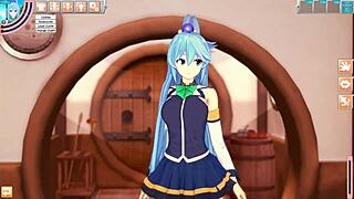 wanna play with aqua's nude body in this konosuba tease game?