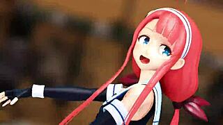 her hips sway seductively as kawakaze strips in erotic mmd dance