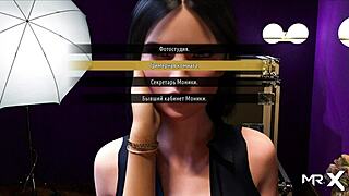 Fashionbusiness humiliation ramps up at work in this anime game scene