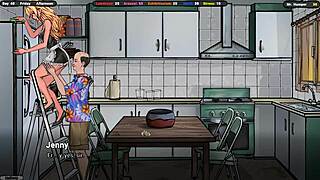 Jenny Helps Exhibitionist Cum on Tits After Flashing Hentai Game