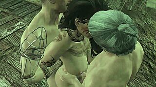 Two tattooed hentai sluts get double penetrated anal pussy in public street fishnets outdoor group humiliation