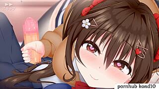 Anime girl rides cock cowgirl then doggystyle creampie in hotel missionary titty fuck handjob