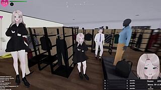 EXHIBITIONIST CUTIE SQUIRTS PUBLICALLY IN SEXY OUTFIT HENTAI!