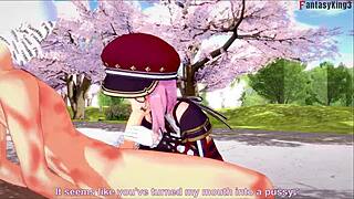 charlotte drops to knees for sloppy genshin impact blowjob fantasy