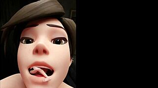 a massive giant gives emily the oral vore treatment in overwatch comic