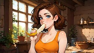 caught step sis banana blowjob on ranch farmer kink hentai game ep 6! 🍌😏