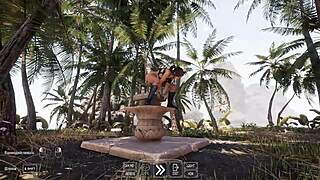 lara croft starts sperm ritual fucking her pussy full of cum right away in 3d game animation ughh