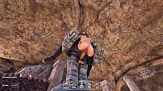 lara's tight ass stretches huge around giant robot cock in hentai animation creampie squirt