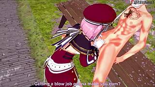 charlotte drops to knees for sloppy genshin impact blowjob fantasy