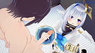 amane kanata fucks hakui koyori hard?? hololive vtuber big tits creampie