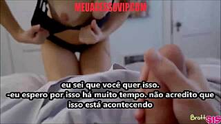 Half sister prank blows up into raw porno fuck with subtitles!!