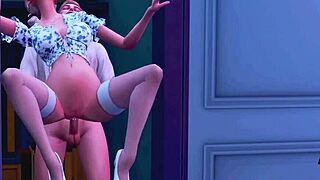 Stepfather Seduces Curvy Stepdaughter Behind Stepmom in Sims Hentai