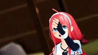 her hips sway seductively as kawakaze strips in erotic mmd dance