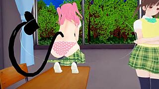 Xray Glasses Reveal Panties on Japanese Student Anime Girls in See-Through Hentai Action!