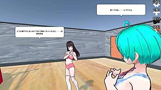 submissive male endures ball kicks in hentai game bdsm scene