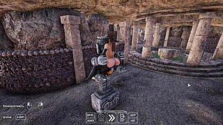 lara's tight ass stretches huge around giant robot cock in hentai animation creampie squirt