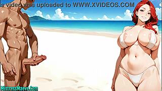 Sexy wife cheats at beach sucking big cock for cuckold ntr