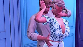 Stepfather Seduces Curvy Stepdaughter Behind Stepmom in Sims Hentai