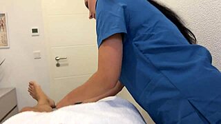 her soft hands on his throbbing weakness turns relaxation into steamy temptation