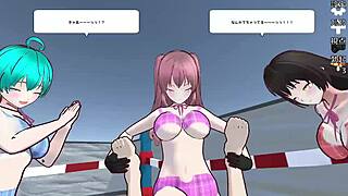 submissive male endures ball kicks in hentai game bdsm scene