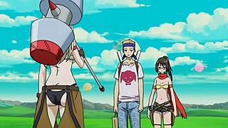 金髪爆乳お姉さんが蒸し暑いヘンタイ焦らしで巨乳揺らしちゃう