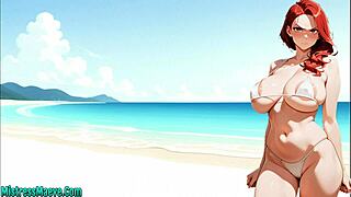 Sexy wife cheats at beach sucking big cock for cuckold ntr