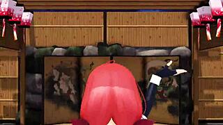 her hips sway seductively as kawakaze strips in erotic mmd dance