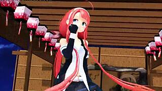 her hips sway seductively as kawakaze strips in erotic mmd dance