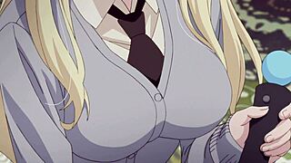 Comp Blonde Flaunts Massive Tits in Steamy Hentai Tease Session