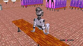 damn, this sexy sexbot poses hot then rides dick reverse cowgirl