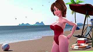 Horny milf cass rides cowgirl beach sex big ass tits blowjob creampie slut