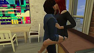sims 4 redhead couple kitchen fuck anal creampie pussy lick fingering... hot mess