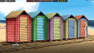 Jenny Helps Exhibitionist Cum on Tits After Flashing Hentai Game