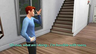 Innocent Babysitter's Sims 4 Secret: Teasing Licks Lead to Pussy Fucking Frenzy