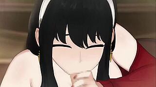 yor forger slurps deep on cock in horny pov blowjob