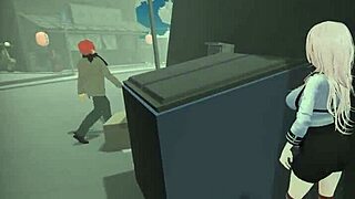 Public lingerie babe exposes ass pussy outdoor game tease