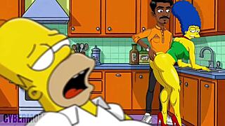 Married housewife anal fucked in kitchen. Cuckold cartoon watches.