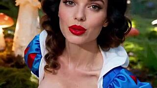 snow white swallows seven massive cum mouthfuls in costumes blowjob frenzy ai generated