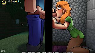Alex delivers gloryhole blowjob in horny minecraft animation