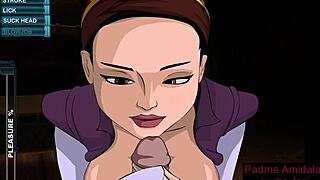 Padme Amidala Deepthroats Jar Jar Monster Cock Big Tits Blowjob Handjob Sucking Star Wars