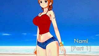 nami delivers intense blowjob handjob and titty fuck in one piece