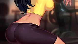 gym latina babe big ass tits brunette poolside workout turns steamy uncensored hentai