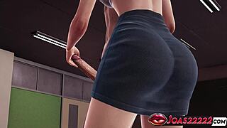 Stell dir vor Reinas Stehhandjob führt zu schlampigem Gloryhole Schlucken vom Monster?