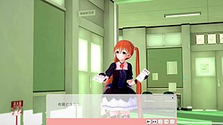 I crave this Koikatsu cosplay girl's panty flash for club recruitment