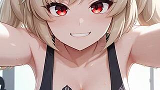 burnice takes massive black monster cock in wild hentai anime action