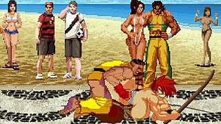 Hentai Mugen Sean Drills Beach Pussy Cowgirl Creampie Fight